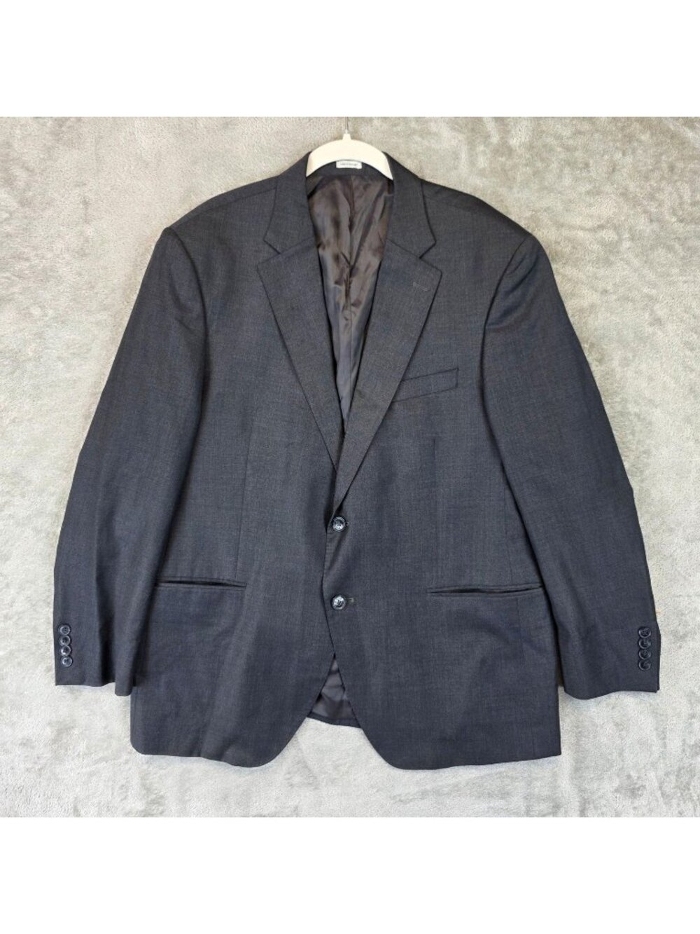 Peter Millar Suit Jacket Mens 46R Gray Wool Two Button Blazer Made Portugal